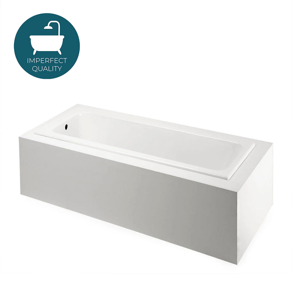 Waterworks Cambridge 71" x 32" x 21" Rectangular Cast Iron Bathtub with End Drain in White