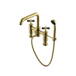 Waterworks Ludlow Deck Mounted Exposed Tub Filler with Handshower in  Brass