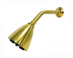 Waterworks .25 5 1/2" Luxury Shower Head, Arm and Flange in Matte Gold
