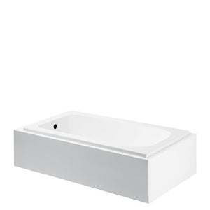 Waterworks Minna Rectangular Cast Iron Tub with End Drain in White