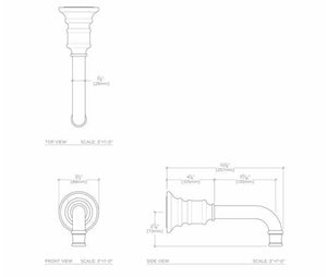 Waterworks Olympia Wall Mounted Tub Spout in Nickel