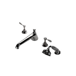 Waterworks Easton Vintage Low Profile Concealed Tub Filler with 2.5gpm Handshower and Metal Lever Handles in Nickel