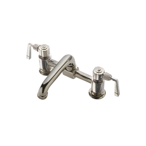 Waterworks RW Atlas Deck Mounted Marquee Lavatory Faucet with Metal Lever Side Mount Handles in Dark Brass