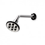 Waterworks .25 4 1/4" Shower Head, Arm and Flange with Fixed Spray in Unlacquered Brass