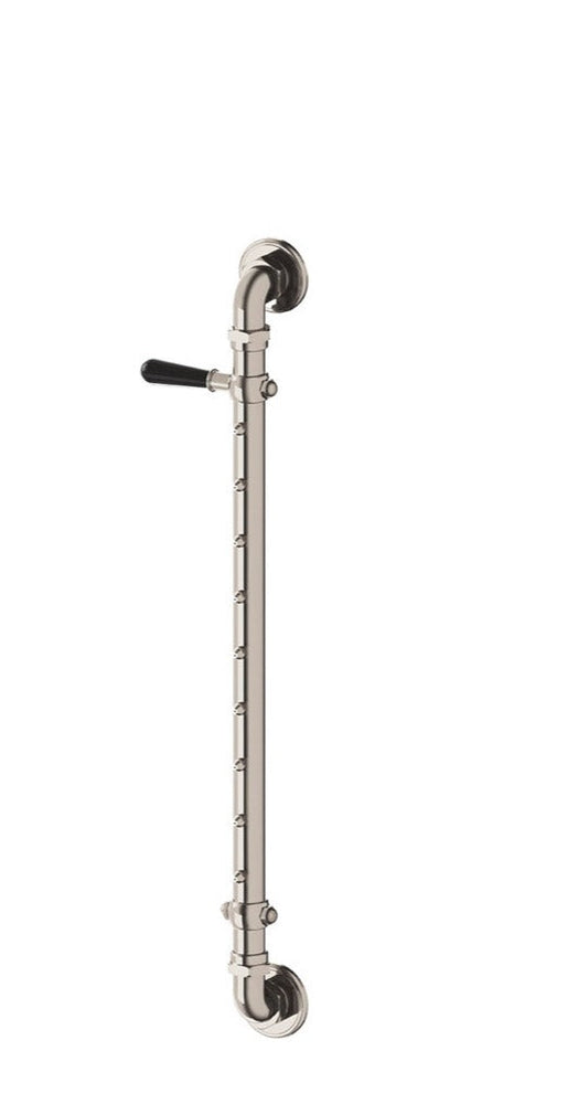 Waterworks Regulator Body Spray Bar with Black Lever Handle in Nickel