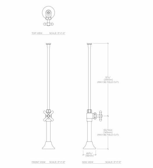 Waterworks Universal Straight Watercloset Supply Kits 1/2" Sweat x 3/8" O.D. Compression in Chrome