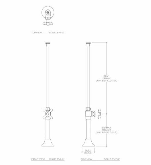 Waterworks Universal Straight Watercloset Supply Kits 1/2" Sweat x 3/8" O.D. Compression in Nickel